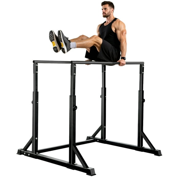 Primy 800lbs Dip Bar, Heavy Duty Dip Station with 7 Height Levels, Adjustable Parallel Bars, Exercises Strength Training for Home Gym