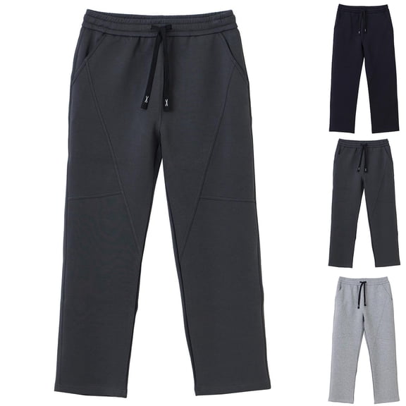 Daiosportswear Men's Straight Leg Loose Pants Solid Color Casual Sports Workout Trousers Gray XL