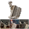 thumbnail image 2 of Skeleton Makeup Brush | Skeleton Toothbrush Holder | Halloween Skeleton Resin Statue | Pencil Container Holder Desk Decor Skeleton Pen Holder Fun Halloween Decorations, 2 of 7