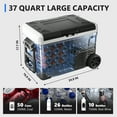 thumbnail image 5 of Simzlife 12V Car Refrigerator, 37QT Electric Cooler DC/AC, -4℉~68℉, RV Freezer Fridge Cooler with Wheels & 2 Baskets, 5 of 7