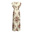 thumbnail image 6 of SDNall Plus Size Casual Dresses for Women Plus Size Summer V Neck Floral Print Boho Sleeveless Floral Dresses for Women 2024 Maxi Dress (Yellow, Sizes L-XXXXL), 6 of 9