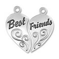 thumbnail image 1 of Sterling Silver 16" .8mm Box Chain Two Piece Best Friends Mizpah Heart Pendant Necklace, 1 of 2