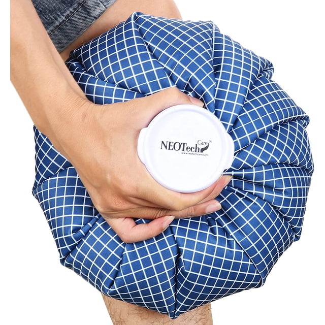 CHL-Ice Sac pour Blessures, Gonflement, Maux de Tête, Soulagement de la Douleur, Premiers Soins - Couvercle à Vis Froid - Réutilisable, Rechargeable, Style Pochette/veste Étanche (11 Pouces, Design Bleu)