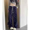 thumbnail image 3 of Pantalones casuales de Hello Kittys grises para mujer, pantalones holgados de cintura baja, rectos, con pierna ancha, pantalones de ocio, pantalones deportivos para niñas, 3 of 5