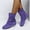 Purple, variant on jsaierl Mid Calf Dress Boots For Women Wide Calf Slouchy Boots Zip up Flat Heel Boots Buckle Zipper Fall Winter Short Round Toe 2024 Boots