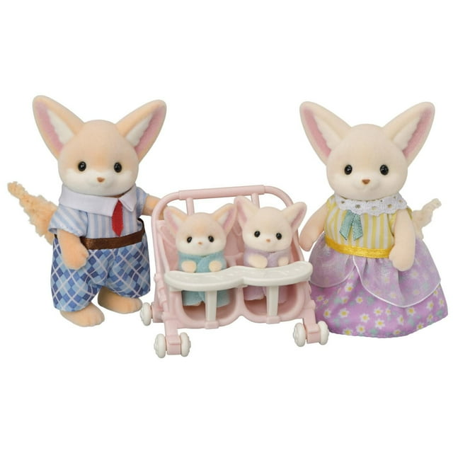 Calico Critters Fennec Fox Family, Lot de 4 figurines de poupée à collectionner