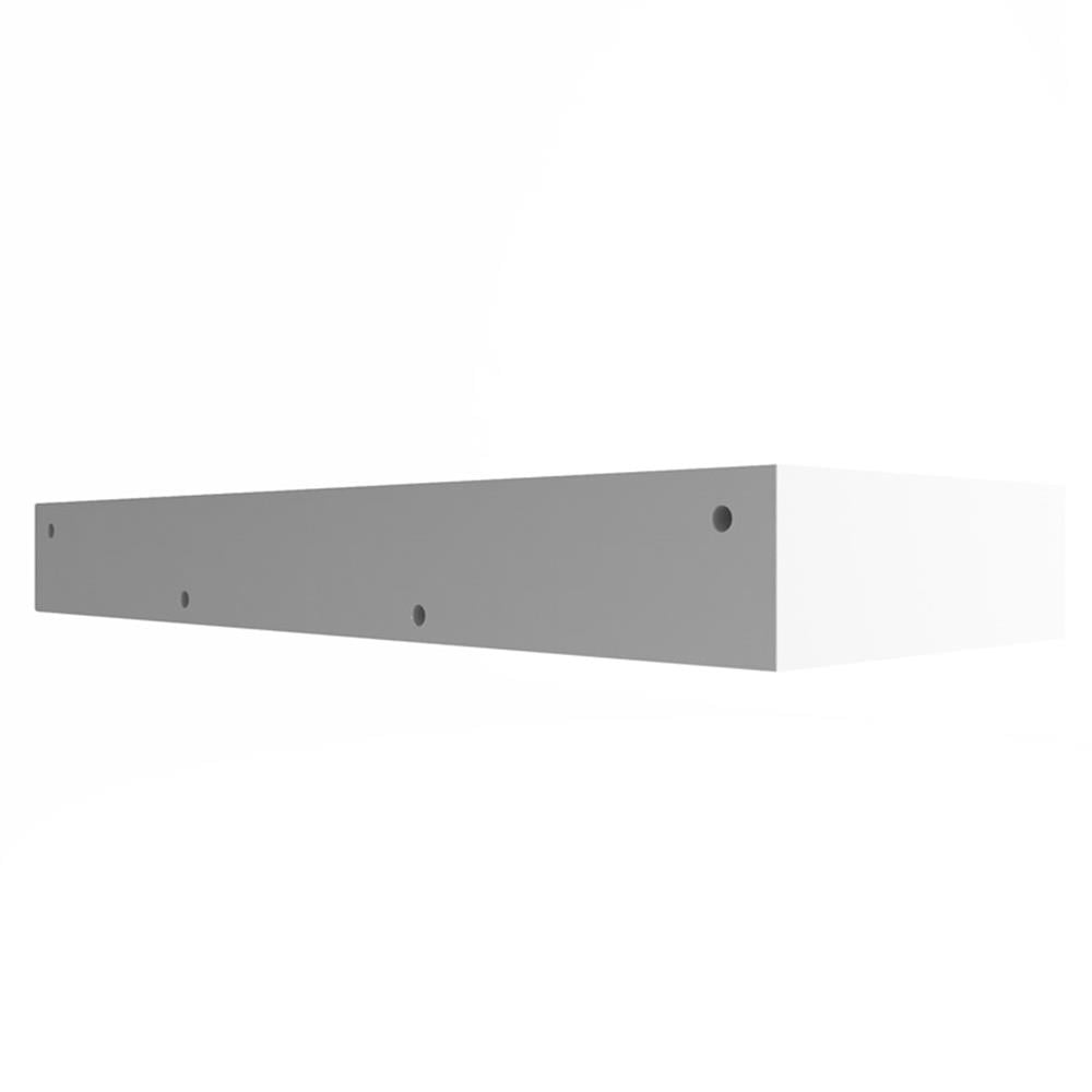 Pemberly Row Pyramid 48" Solid Surface Manmade Stone Bathroom Sink in White