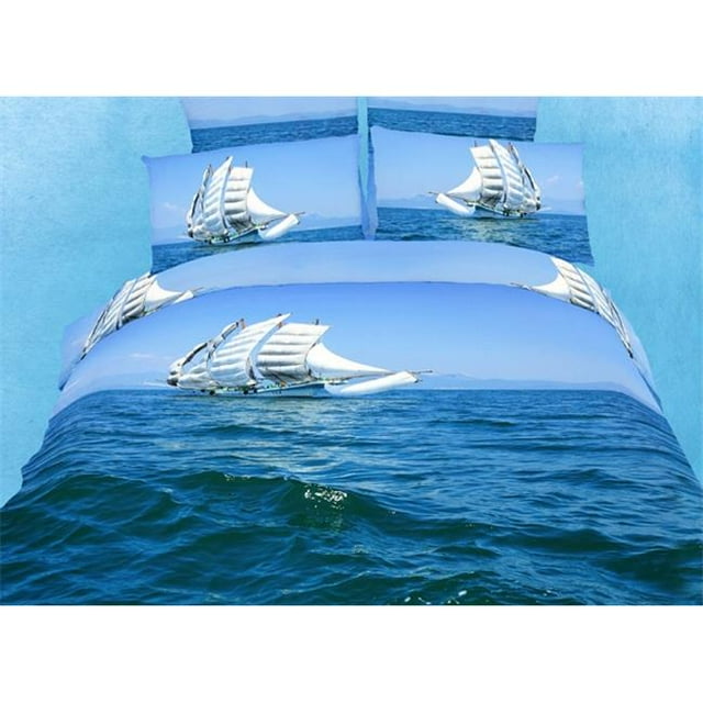 Dolce Mela DM482T Extra Large Simple Size 4 Piece Housse de Couette Set&44; Bon Voyage