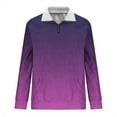 thumbnail image 5 of YLSDY Men's Winter Work Sweatshirts Gradient Pullover Long Sleeve Fleece Athletic Workout Warm Sweater with Pockets Purple M, 5 of 5
