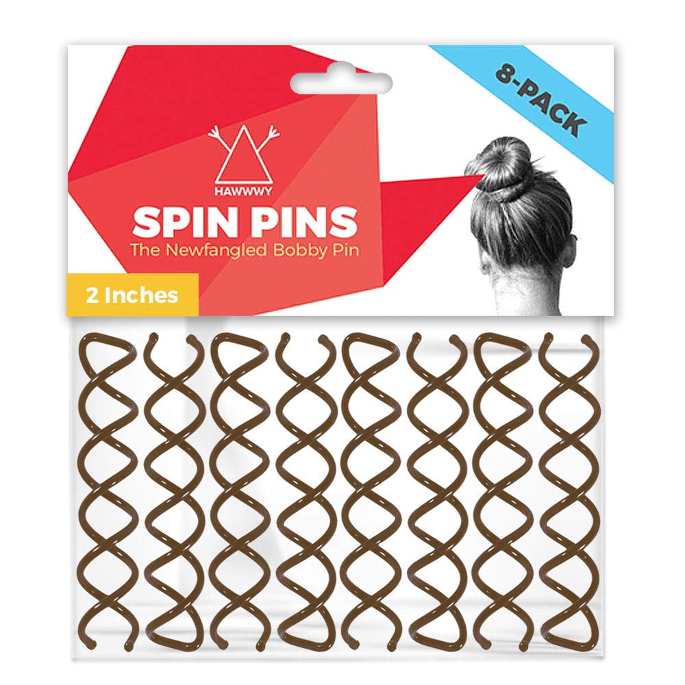 Hawwwy Spiral Bobby Pins 8 Pack Spin Pins, Easy & Fast Bun Maker Twist