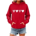 thumbnail image 7 of Staron Winter Hooded Sweatshirt for Women Valentine's Day Printed Pullover Casual Long Sleeve Fashion Hoodie Loose Oversized Top, Red 3XL, 7 of 7
