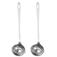 thumbnail image 2 of Cucharón para conservas de acero inoxidable de 2 piezas, juego de cucharón multifuncional de mango largo de acero inoxidable con pico vertedor para servir salsa y sopa fácilmente, 2 of 5