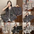 thumbnail image 3 of Pyjamas Imprimés Mignons pour Femmes Hauts Shorts Pantalons Trois Pièces Vêtements de Maison, 3 of 6