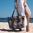 thumbnail image 4 of KLL Watercolor Snake Skin Print Large Beach Tote Bag Women Waterproof Sandproof Zipper Beach Tote Bag for Pool Gym Grocery Travel with Wet Pocket, 4 of 7