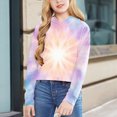 thumbnail image 2 of Godom Kids Crop Tops Girls Striped Long Sleeve Fashion Hoodies Pullover Sweatshirts, 2 of 4
