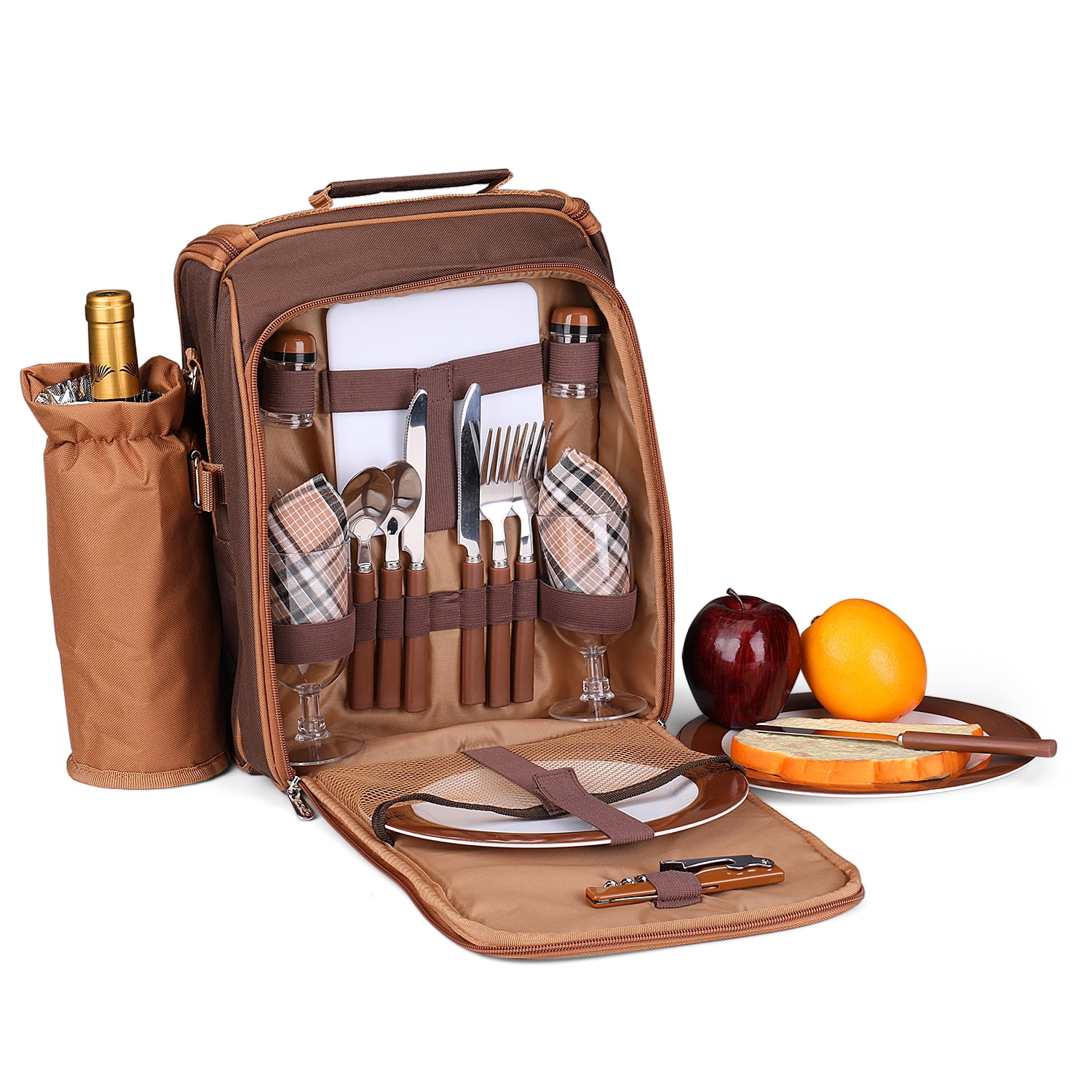 Picnic Bag Kit Set for 2 Person With Cooler Compartment, Detachable