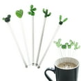 thumbnail image 2 of Cactus Glass Stirring Coffee Stir Sticks Glass Reusable Drink Stir Stirrers for Chocolate Valentines Day Party, 2 of 8