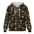 thumbnail image 4 of FOR U DESIGNS Butterfly Mushroom Zipper Hoodies for Women Oversized Trendy Hoodie Size M Sweatshirts for Women Loose Fit Hooded Comfortable Polyester Activewear Sportswear, 4 of 7