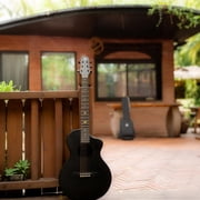 Natasha Solar System Asteroid Carbon Fiber 38-inch Folk Guitar. Premium guitar case and fretboard cleaning cloth.