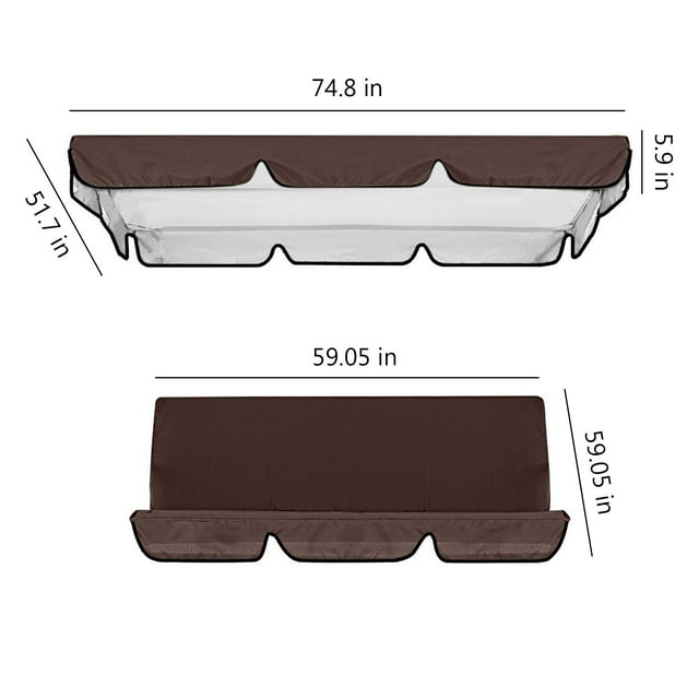 SDNall Outdoor Patio Cover, Replacement Seat Cover Set for Two-Seater Chairs, Fabric Protection From Sun and Rain, Easy To Install and Clean, in Multiple Colors