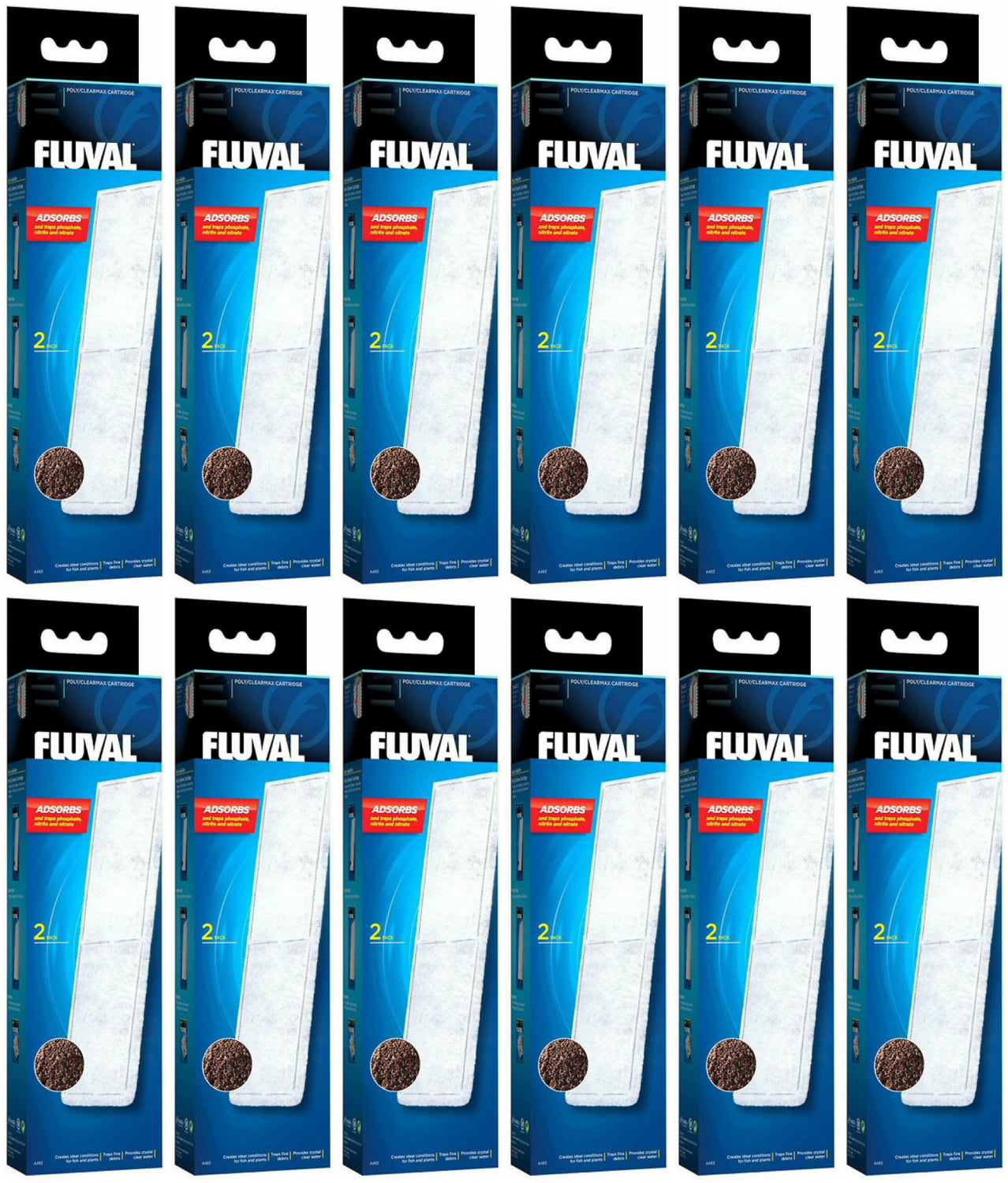Clearmax 2-Pack Cartridge for Fluval U3 Aquarium Filter