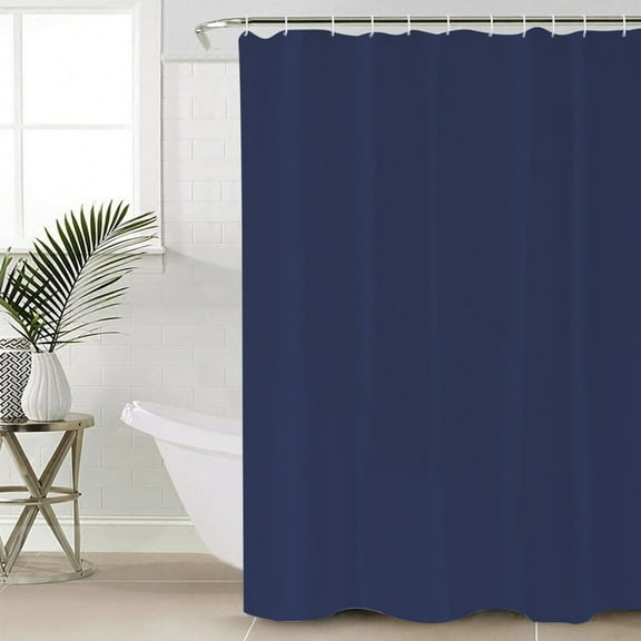 Solid Dark Blue, Bathroom Curtain 72 Inch Shower Curtain with Hooks, Pure Color Waterproof Polyester Bath Curtain Washable Bathtub Curtain 66''x 72''