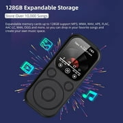 MP3 Player,Bluetooth Music Player with 32GB Memory Card,Earphone,Build-in Speaker/Photo/Video Play/FM Radio/Voice Recorder,BT5.4 Portable Music Player Supports up to 128GB for Kids,Running,Walking