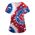 thumbnail image 2 of LHVUOA Womens 4th of July Scrub Tops Vintage Star and Stripes Printed Short Sleeve Tops Plus Size Loose Fit Independence Day Nursing Uniforms, 2 of 5