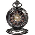 thumbnail image 5 of Men’s Pocket Watch with Chain | Hand Winding Vintage Pocket Watch | Classic Mechanical Movement Pocketwatch | 1920s Railroad Steampunk Costume Accessory, 5 of 11