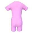 thumbnail image 2 of Girls Splicing Zip Short Sleeve 1-piece Swimwear With Swim Cap, 2 of 5