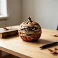 thumbnail image 6 of WUJGXI 4 Styles Resin Halloween Pumpkin Figurine Wrapped & Scary O Face Pumpkin Statues Fall Tabletop For Home Party Fireplace Ornament Decoration, 6 of 6