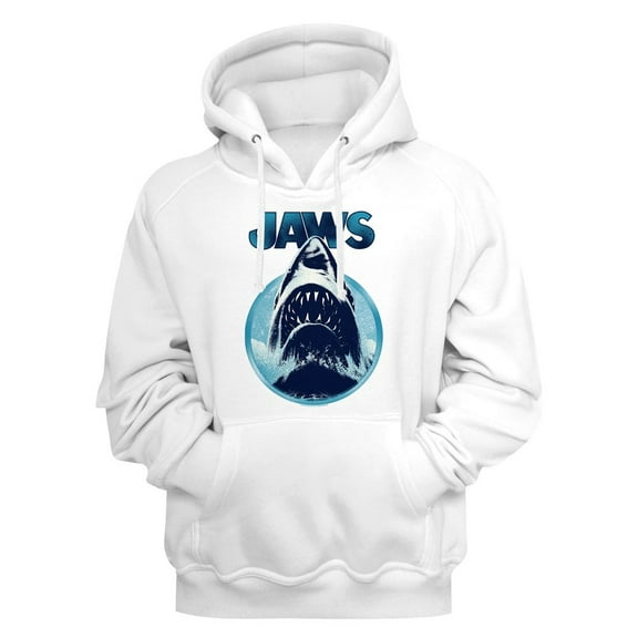 Jaws Jaw Blue Circle White Adult Hoodie Sweatshirt
