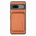 thumbnail image 4 of Feishell for Google Pixel 7 Carbon Fibre Texture PU Leather Phone Case with Removable Card Pocket,Compatible with MagSafe Charging,Shockproof Luxury Magnetic Anti-Scratch Slim Phone Case,Brown, 4 of 7