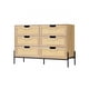 thumbnail image 1 of 6 - cajón cómoda para dormitorio: natural rattan cajones, spacious almacenamiento, wood chest con metal legs para dormitorio, sala de estar, hallway, o entrada (5 - cajón cómoda), 1 of 8