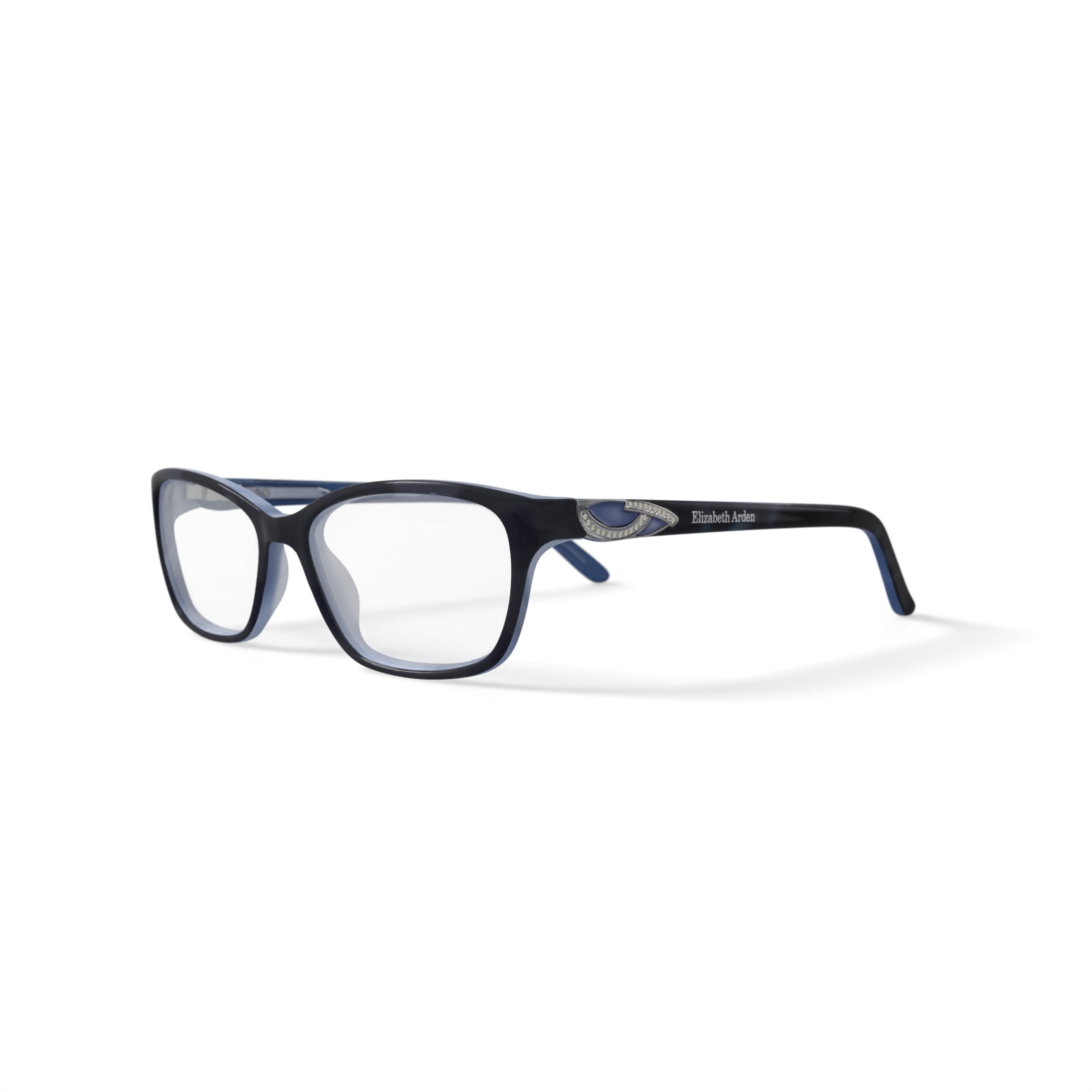 Elizabeth Arden Women's Rectangular Eyeglasses, EA1149, Camo Black, 52-16-140, with Case