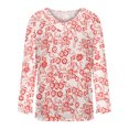 thumbnail image 6 of USSUMA Womens Boho T-Shirts Casual Floral Print V Neck Long Sleeve Loose Blouses Shirts Tops, 6 of 7