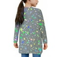 thumbnail image 4 of MKOSPLRT Girls Cardigans Kids Fashion Open Front Long Sleeve Knit Sweaters Funny Sequined Print Outerwear with Pockets 5-14 Years, 4 of 7