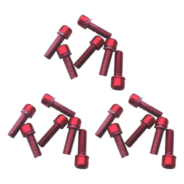 3x 6pcs Tornillos M5 x 16 de Acero al Carbono para Bicicleta Montaña, Carretera, Bici de Engranaje Fijo / Tornillos de Ciclismo, Macarena Tornillo de la pinza de freno de disco de bicicleta