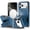 Blue, variant on For iPhone 17 Pro Max Case Magnetic Circle Rugged Grip Kickstand +Tempered Glass