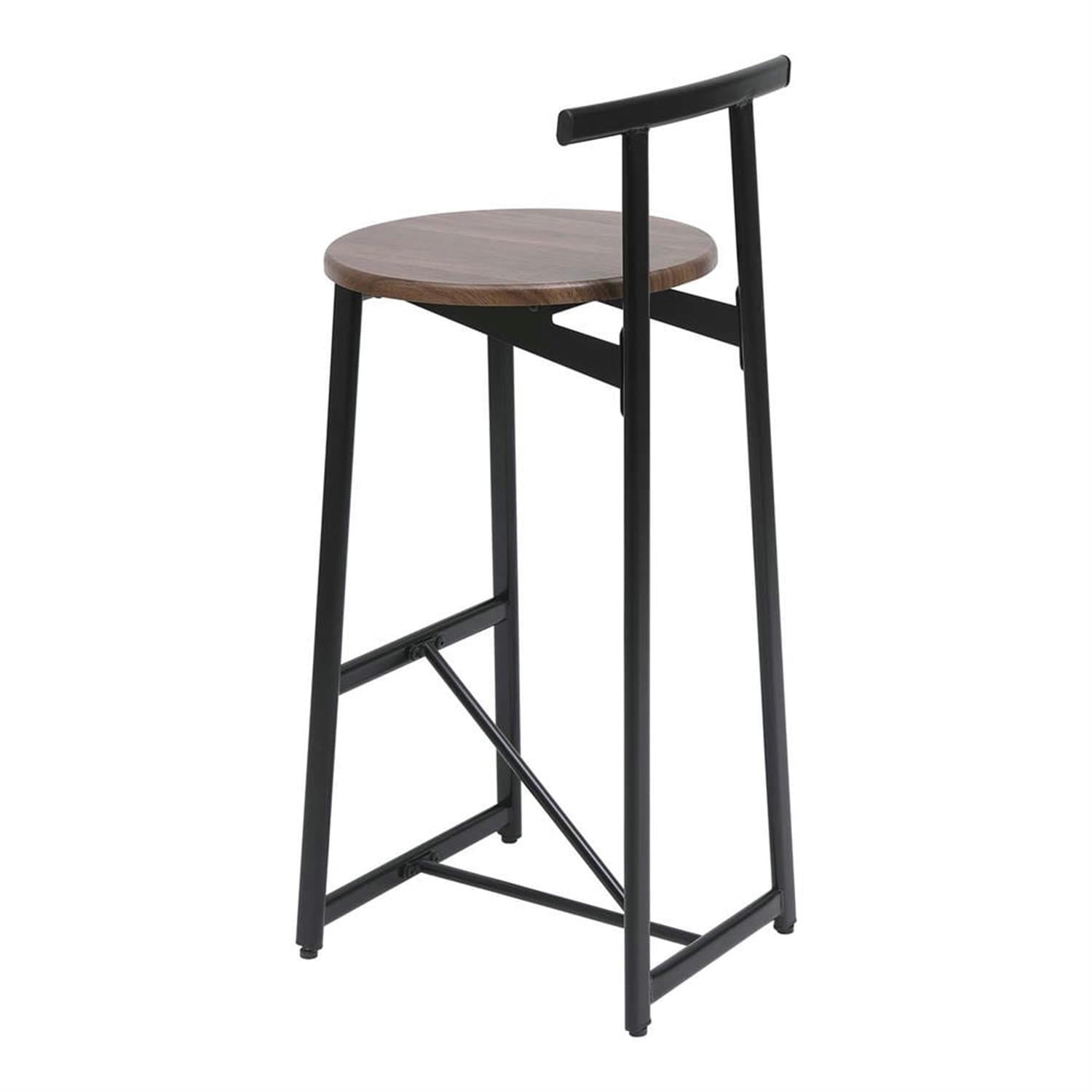Demi Bonn 34" Counter Height Bar Stools Set of 3, Barstools with Back, Armless Kitchen Island Countertop Chairs for Dining Room, Brown