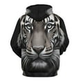 thumbnail image 3 of Black And White Tiger Portrait Men's Women Vintage 3D Hooded Sweatshirt - All-Season Loose Fit Streetwear, 3 of 6