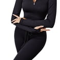 thumbnail image 4 of Jumpingount Mallas acanaladas para mujer, pantalones de Yoga con cordón de rayas sin costuras para Fitness, mallas inferiores de cintura alta para Prendas para la parte inferior del cuerpo Negro Jumpingount AP019312-03, 4 of 6