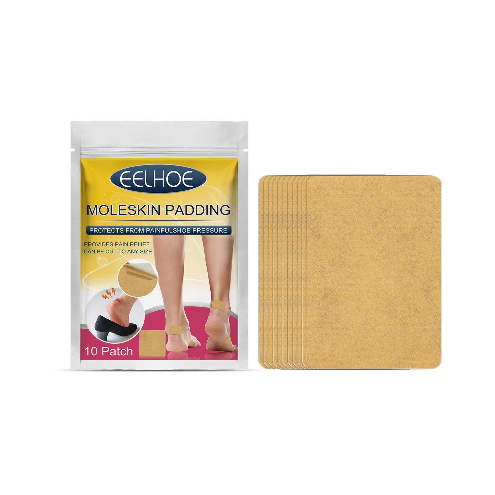 Gecheer 10 Patches Moleskin Heel Protection Patch Adhesive Tape Patches