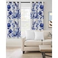 thumbnail image 2 of Navy Blue Easter Blackout Curtains for Bedroom Living Room Darkening Curtains 90 Inch Summer Spring Floral Black Out Window Curtain Privacy Thermal Insulated Window Treatment Grommet Drapes 52"x90"x2, 2 of 9