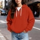 thumbnail image 5 of Ounisa Womens Hoodies Casual Long Sleeve Drawstring Waffle Pullover Tops Loose Hooded Sweatshirt with Pocket, 5 of 8