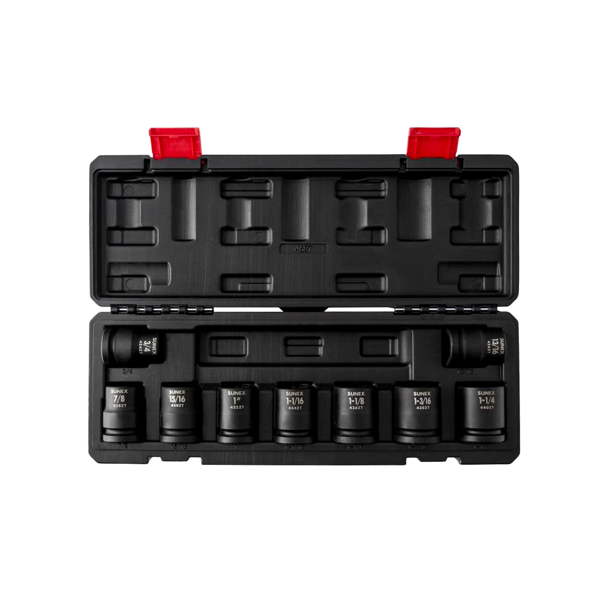 Sunex Tools 4687 3/4" Dr SAE 12Pt Thin Wall Impact Socket Set, 9Pc SUU-4687