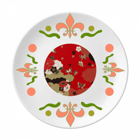

Flower Red Sakura Flower Ceramics Plate Tableware Dinner Dish
