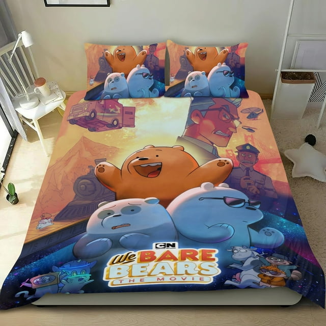 Nosotros los Osos Conjunto de sábanas temático, trío de piezas, cómodo y amigable con la piel, diseño único, regalo de decoración para el hogar para familiares, amigos y fans,140cm *210cm