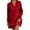 Red, variant on BSDJILFG Sweatshirt Dress for Women Cable Knit Blouse Solid Color Long Sleeve Henley Shirt V-Neck Short Hooded Dress Rollbacks