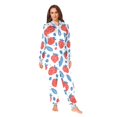 thumbnail image 2 of FORMRS Onesies Pajama for Adults Unisex Hoodie Winter Jumpsuit One Piece Sleepwear, Sizes S-2XL, Playful Strawberries, 2 of 7